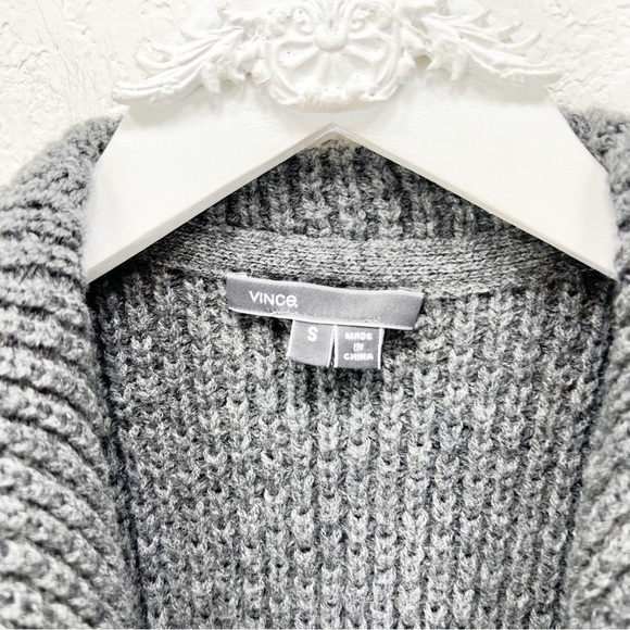 Vince Honeycomb Knit Sweater Jacket Grey Cardigan Size Small S - Picture 3 of 6